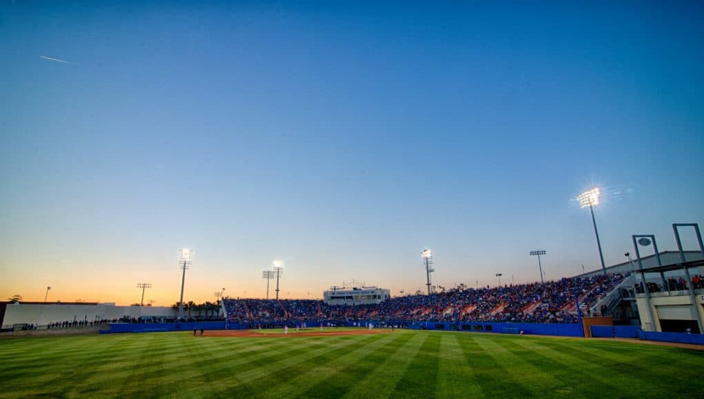 The view of McKethan Stadium from the outfield bleachers- Florida Gators baseball- 1280x851