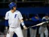 University of Florida catcher JJ Schwarz gets ready in the box in a home win over the Florida State Seminoles- Florida Gators baseball- 1280x853