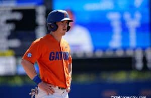 University of Florida infielder Deacon Liput on second base during a win over the Miami Hurricanes- Florida Gators baseball- 1280x852