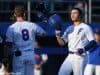 University of Florida infielder Jonathan India celebrates with Deacon Liput after a solo home run in the second inning against FSU- Florida Gators baseball- 1280x853