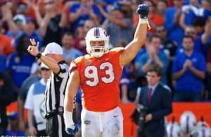 University of Florida junior defensive tackle Taven Bryan celebrates after a tackle against Florida State- Florida Gators football- 1280x853