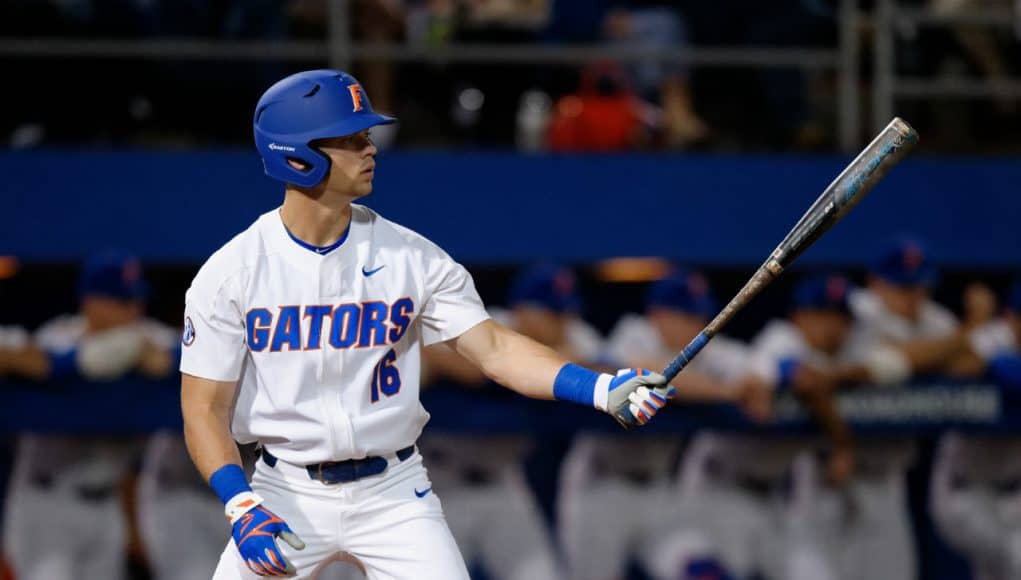 University of Florida outfielder Wil Dalton gets set in the box during an at bat against Siena- Florida Gators baseball- 1280x852