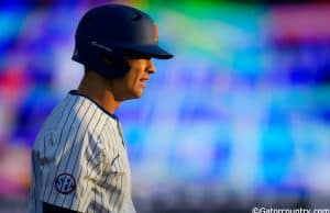 University of Florida outfielder Wil Dalton on second base after a double against the Florida State Seminoles- Florida Gators baseball- 1280x853