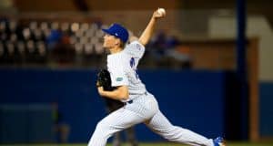 University of Florida pitcher Jack Leftwich throws a pitch in a win over the Florida State Seminoles- Florida Gators baseball- 1280x853