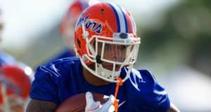 University of Florida receiver Trevon Grimes running through a drill during the Florida Gators second spring practice- Florida Gators football- 1280x853