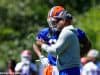 University of Florida running backs coach Greg Knox goes over a play with Jordan Scarlett during the Florida Gators second spring practice- Florida Gators football- 1280x853