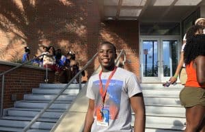 Florida Gators DB recruiting target Cortez Andrews at the Orange and Blue game-1280x960