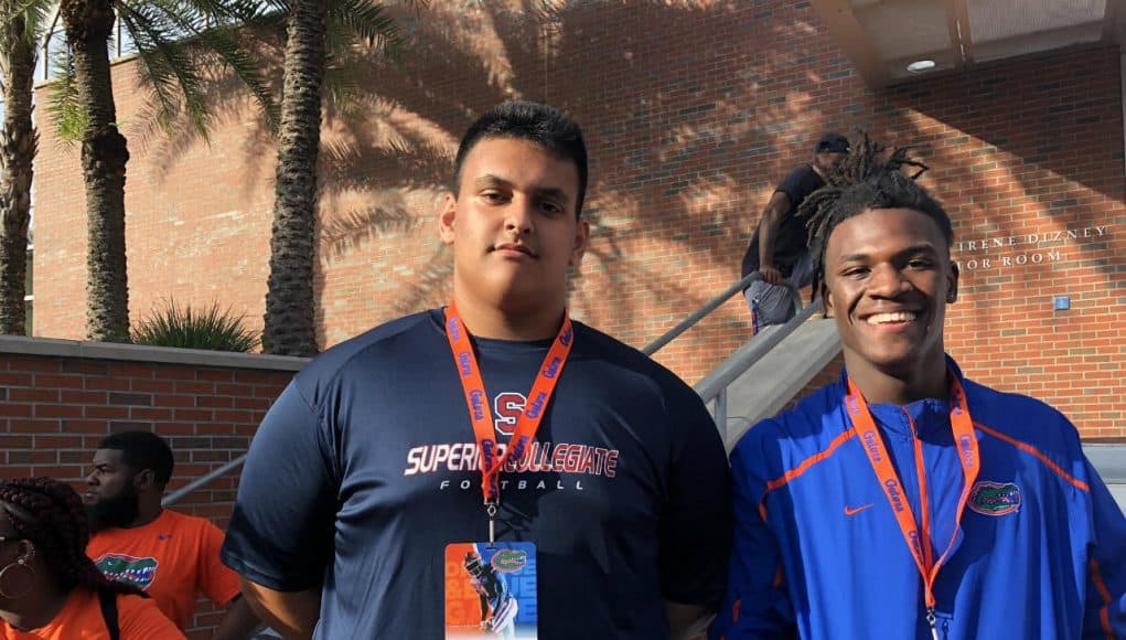Florida Gators commits Ethan White and Keyvone Lee at the Orange and Blue game- 1280x960