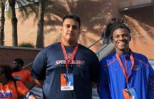 Florida Gators commits Ethan White and Keyvone Lee at the Orange and Blue game- 1280x960