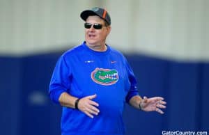 Florida Gators defensive line coach Sal Sunseri during spring practice 2018- 1280x853