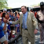 Florida Gators head coach Dan Mullen at Gator Walk before the Orange and Blue game-1280x853