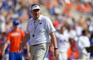 Florida Gators head coach Dan Mullen during the Orange and Blue game- 1280x853