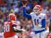 Florida Gators quarterback Kyle Trask throws in the Orange and Blue game 2018- 1280x853