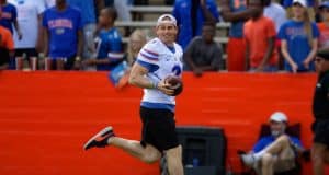 Former University of Florida wide receiver Travis McGriff catches a touchdown pass during the Florida Gators spring game- Florida Gators football- 1280x853