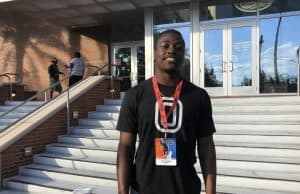 Running back Trey Sanders visiting the Florida Gators Orange and Blue game- 1280x960