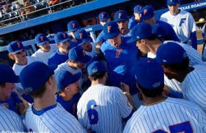 The University of Florida Gators get ready before their first matchup against the FSU Seminoles- Florida Gators baseball- 1280x852