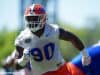 University of Florida defensive lineman Antonneous Clayton goes through a drill during the Florida Gators second spring practice-Florida Gators football- 1280x853
