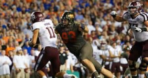 University of Florida defensive tackle Taven Bryan sacks Texas A&M quarterback Kellen Mond- Florida Gators football- 1280x853