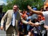 University of Florida head coach Dan Mullen greets fans during Gators Walk before his first Orange and Blue game as head coach of the Florida Gators- Florida Gators football- 1280x853