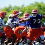 University of Florida offensive tackle Martez Ivey in pass protection during the Florida Gators second spring practice- Florida Gators football- 1280x853