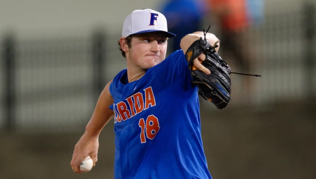 University of Florida pitcher Tyler Dyson throws against Wake Forest in the 2017 Gainesville Super Regional- Florida Gators baseball- 1280x852