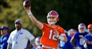 University of Florida quarterback Jake Allen throws a pass during the Florida Gators first spring practice- Florida Gators football -1280x853