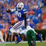 University of Florida tight end C’yontai Lewis runs after a catch in the Florida Gators win over the UAB Blazers- Florida Gators football- 1280x853