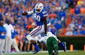 University of Florida tight end C’yontai Lewis runs after a catch in the Florida Gators win over the UAB Blazers- Florida Gators football- 1280x853