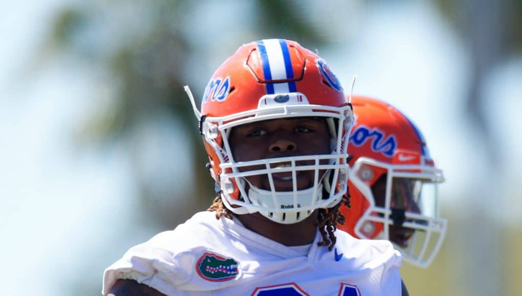 University of Florida transfer defensive lineman Marlon Dunlap at the Florida Gators first spring practice- Florida Gators football- 1280x1036