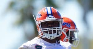 University of Florida transfer defensive lineman Marlon Dunlap at the Florida Gators first spring practice- Florida Gators football- 1280x1036