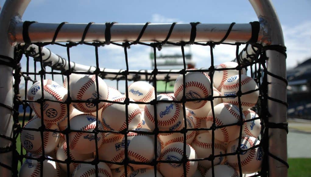 Gators baseballs at TD Ameritrade park before the Florida Gators first game of the 2017 College World Series- Florida Gators baseball- 1280x850