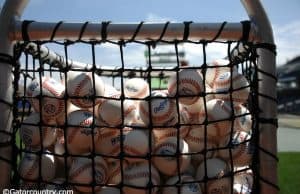 Gators baseballs at TD Ameritrade park before the Florida Gators first game of the 2017 College World Series- Florida Gators baseball- 1280x850