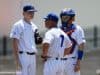 Kevin O’Sullivan visits University of Florida freshman pitcher Jack Leftwich during a loss to the Auburn Tigers- Florida Gators baseball- 1280x853