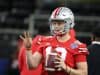 Dec 29, 2017; Arlington, TX, USA; Ohio State Buckeyes quarterback Joe Burrow (10) throws prior to the game against the Southern California Trojans in the 2017 Cotton Bowl at AT&T Stadium. Mandatory Credit: Matthew Emmons-USA TODAY Sports