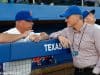 University of Florida Athletic Director Scott Stricklin meets with head baseball coach Kevin O’Sullivan prior to the Gators’ season opener against Siena- Florida Gators baseball- 1280x852