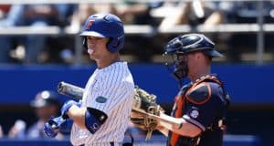 University of Florida Gators outfielder Wil Dalton blows a bubble as he steps up to the plate- Florida Gators baseball- 1280x853