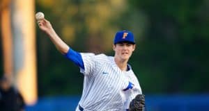 University of Florida freshman Tommy Mace delivers a fastball to the plate in a win over the Florida State Seminoles- Florida Gators baseball- 1280x853