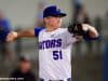 University of Florida pitcher Brady Singer delivers to the plate in the season opener against Stony Brook / Gator Country photo by David Bowie
