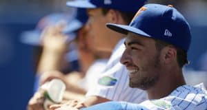 University of Florida third baseman Jonathan India smiles in the dugout during a series clinching win over Auburn- Florida Gators baseball- 1280x853