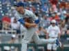 Jun 19, 2018; Omaha, NE, USA; Florida Gators pitcher Jackson Kowar (37) pitches in the first inning against the Texas Longhorns in the College World Series at TD Ameritrade Park. Mandatory Credit: Steven Branscombe-USA TODAY Sports