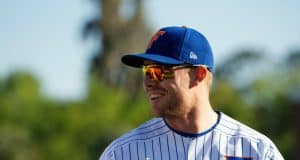 University of Florida catcher Jonah Girand walks in from the batting cages before the Florida Gators first game against Florida State in 2018- Florida Gators baseball- 1280x853
