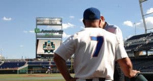 University of Florida manager Kevin O’Sullivan at TD Ameritrade Park in Omaha, Nebraska before the Florida Gators first game of the 2017 College World Series- Florida Gators baseball- 1280x850
