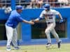 University of Florida outfielder Austin Langworthy rounds third after a home run against the Auburn Tigers in the Gainesville Super Regional- Florida Gators baseball- 1280x853