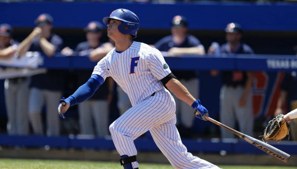 University of Florida outfielder Wil Dalton singles against the Florida State Seminoles - Florida Gators baseball- 1280x853