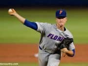 University of Florida pitcher Brady Singer throws against Jacksonville in the rain during the Gainesville Regional- Florida Gators baseball- 1280x853