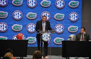Florida Gators head coach Dan Mullen speaks at SEC Media Days- 1280x850