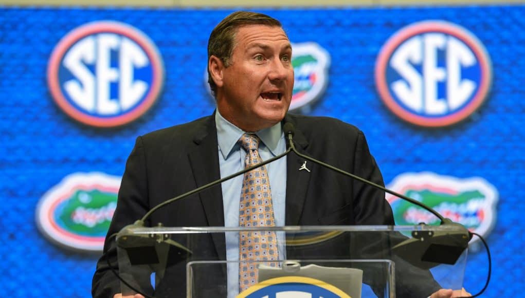 Florida Gators head coach Dan Mullen speaks at SEC Media Days in Atlanta-1280x852