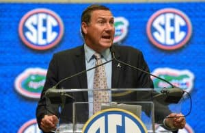 Florida Gators head coach Dan Mullen speaks at SEC Media Days in Atlanta-1280x852