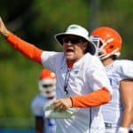 Florida Gators head coach Dan Mullen during fall camp 2018-1280x853
