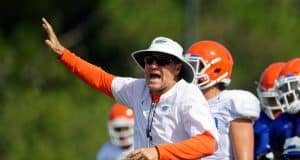 Florida Gators head coach Dan Mullen during fall camp 2018-1280x853